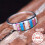 Women's S925 Silver Ring with Colorful Synthetic Opal 6
