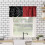 Spider Web Kitchen Curtain Valance Red Black 54x18in Rod 3