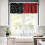 Spider Web Kitchen Curtain Valance Red Black 54x18in Rod 4