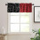 Spider Web Kitchen Curtain Valance Red Black 54x18in Rod 5