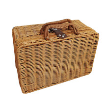 Wooden Woven Storage Basket for Picnic Travel