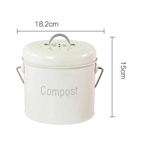 Kitchen Compost Bin with Handle 1.3 Gallon Milky White 2