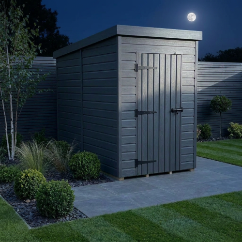 4x8 Pent Composite Shed Tanalised (Single Door, No Windows) 2