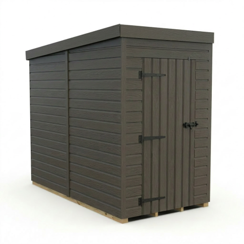 4x8 Pent Composite Shed Tanalised (Single Door, No Windows) 1