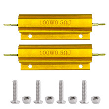 Wirewound Load Resistor Aluminum Case 0.5 Ohm 100W 2PCS