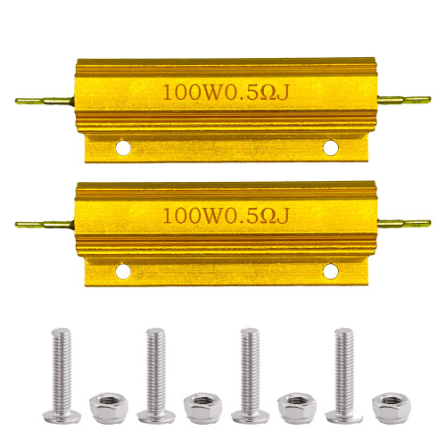 Wirewound Load Resistor Aluminum Case 0.5 Ohm 100W 2PCS