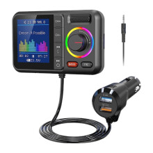 Bluetooth FM Transmitter with Bass Boost Dual USB QC3.0 Car