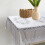Mantel rectangular de encaje blanco con bordado floral vintage 6
