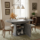 Extendable oval dining table,grey+silver table 2