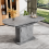 Extendable oval dining table,grey+silver table 5