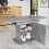 Extendable oval dining table,grey+silver table 1