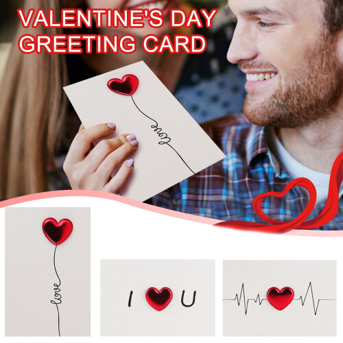 Heart Greeting Card DIY Handwritten ECG Design with Envelope 1