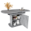 Extendable oval dining table,grey+silver table 11
