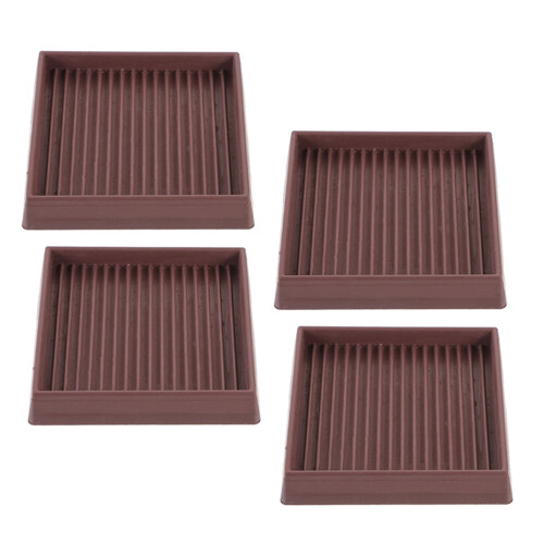 Rubber Caster Cups Non-Slip Stoppers Light Brown