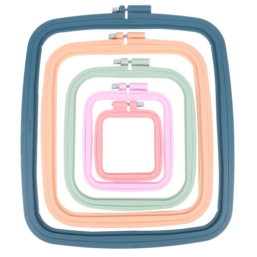 Rectangle Embroidery Hoop Set 5 Pieces with Needles