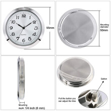 Quartz Clock Movement with Arabic Numerals 55mm Gold Silver