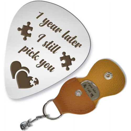 Stainless Steel Guitar Pick with Case 1 Pack