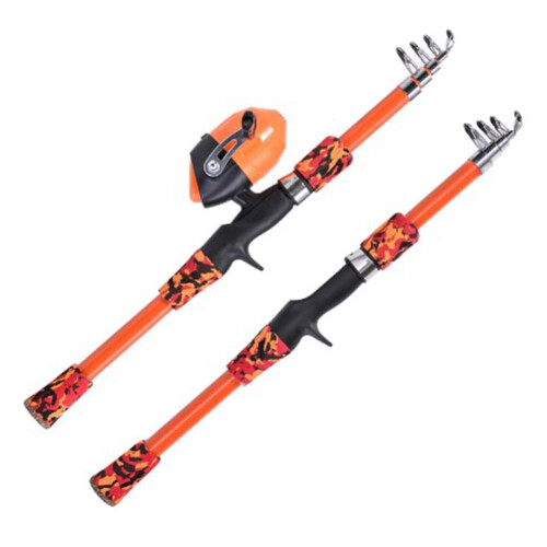 Kids Fishing Rod Set Telescoping 1.65M Red 2-Pack 2