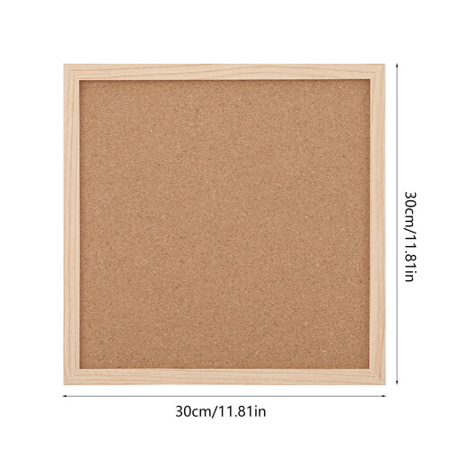 Cork Bulletin Board with Wooden Frame 30x30x2cm 2