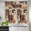Coffee Valance Curtains Brown Logo Pattern Rod Pocket 3