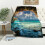 Flannel Blanket Blue Sky Sea Beach Pattern 50x60 in 4