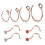 C-Shaped Nose Hoop Ring Set 8 Pieces 20g 1