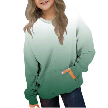 Girls' Gradient Pullover Sweatshirt Oversized Long Sleeve
