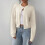 Women's Beige Knit Cardigan Long Sleeve Button Front XL 1