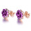 Rose Earrings Rose Gold Plated Crystal Studs 1 Pair 8