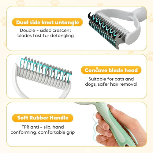 Pet Hair Removal Tool Double-Sided Large White Gray 2