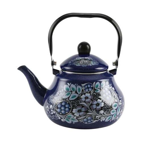 TISHITA enamel tea kettle blue 1.5L with lid 2