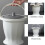 Chamber Pot Urinal Portable Plastic Grey 1 Set 8