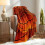 Basketball Printed Flannel Blanket Orange Black 100% 5