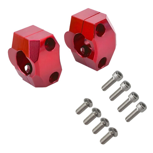 Motorcycle Handlebar Riser Aluminum Alloy Red 2