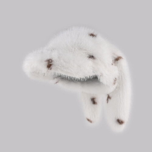 Rabbit Ear Winter Hat Soft Faux Mink Baseball Cap 1 1