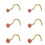 CZ Nose Studs Gold Plated 6 Pieces 20G 1
