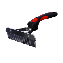 (Black Red) Stainless Steel Pet Deshedding Comb