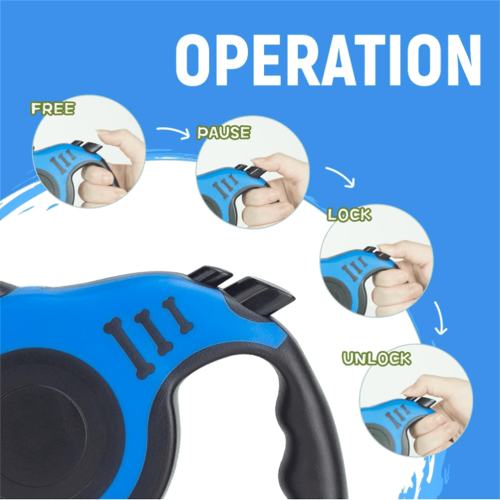 ZOUYUE Retractable Dog Leash Blue 16 FT 2