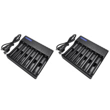 2X 6-Slots Elektrische Batterijoplader LED-Indicator USB-Oplader Home AA/AAA NiMH/NiCd Oplaadbare Batterijoplader