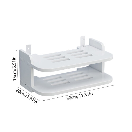 Wall-Mounted Router Shelf White Wood 1 Unit 2