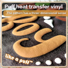 Puff Heat Transfer Vinyl 3D Puff Vinyl Heat Transfer HTV Iron Puff Vinyl 5 Sheets for DIY T-Shirt Fabric