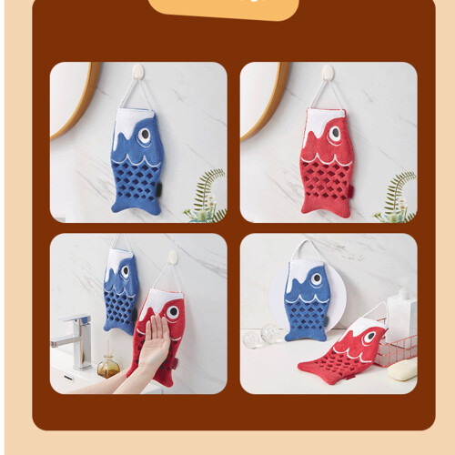 Japanese Carp Hand Towel Soft Absorbent Quick-Dry Red 2