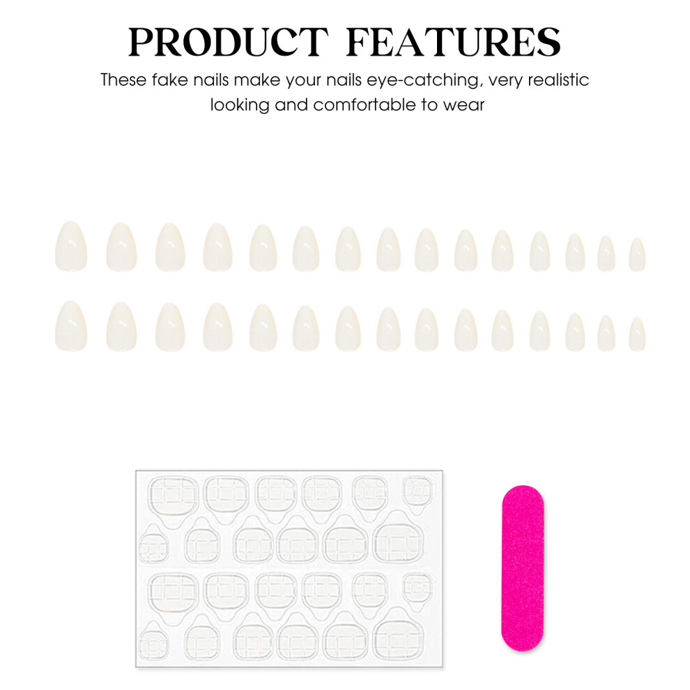 Phui-Pet-Supplies Glossy White Reusable False Nails - 50 Chars