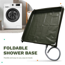 Foldable Shower Base Outdoor Camping Shower Tray Waterproof Drainage Basin Tent Floor and Pet Washing Mat