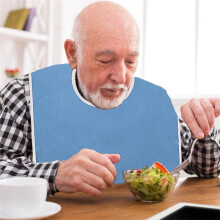4pcs Adult Bibs for Elderly Women Men Terry Cloth Bib for Eating Adjustable Bib Clothing Protectors