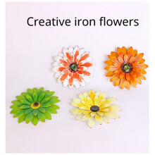 Yellow Garden Courtyard Iron Sunflower Villa Decoration Gardening Wall Hanging