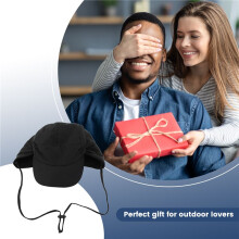 Waterproof Winter Hats Warm Polyester Lined Earflaps Baseball Cap,Black