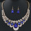 Harmtty Necklace and Earrings Set Multicolor Water Drop 3