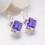Women's Shiny Rhinestone Leverback Earrings White 4