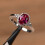 Women's Oval Cubic Zirconia Ring Red US Size 7 2